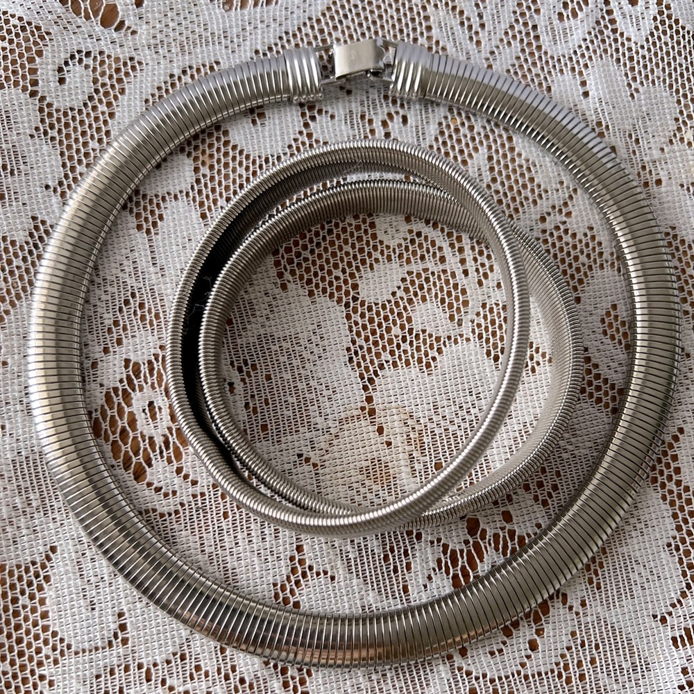 🩶 Vintage Choker Necklace & Bracelet Set